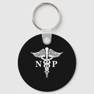 Nurse Practitioner Caduceus Medical Symbol Pocket Keychain