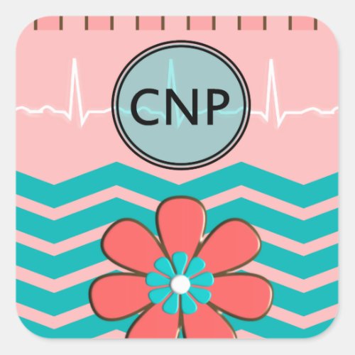 Nurse Practitioner Chevron Design Square Sticker