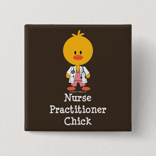 Nurse Practitioner Chick Button (Front)