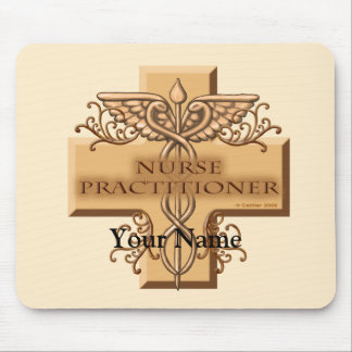 Nurse Practitioner Cross Caduceus Mouse Pad