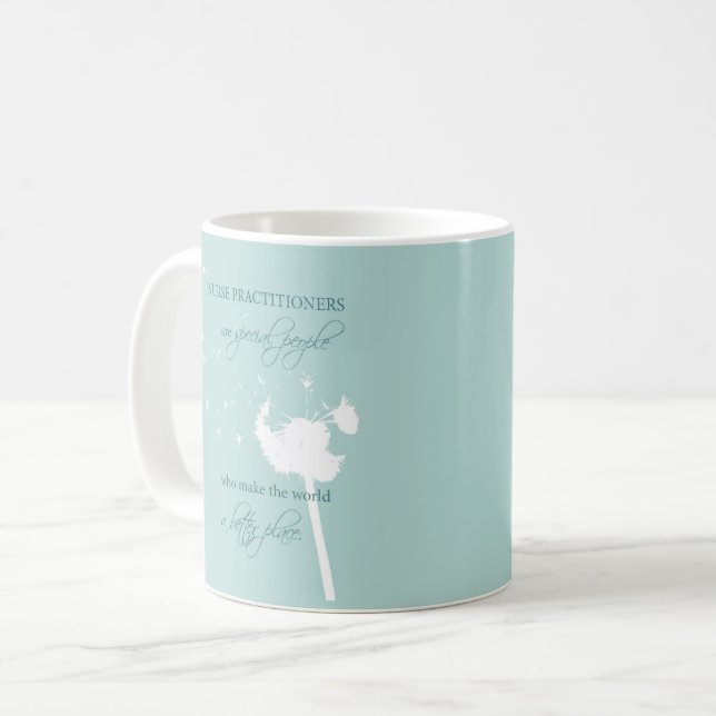 Nurse Practitioner Dandelion Coffee Mug (Front Left)