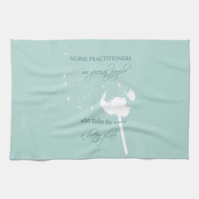 Nurse Practitioner Dandelion Kitchen Towel (Horizontal)