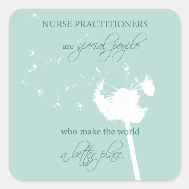 Nurse Practitioner Dandelion Square Sticker (Front)