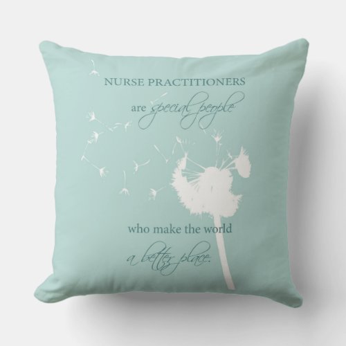 Nurse Practitioner Dandelion Throw Pillow