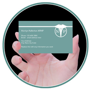 Nurse Practitioner Design Business Card by Luckyturtle at Zazzle
