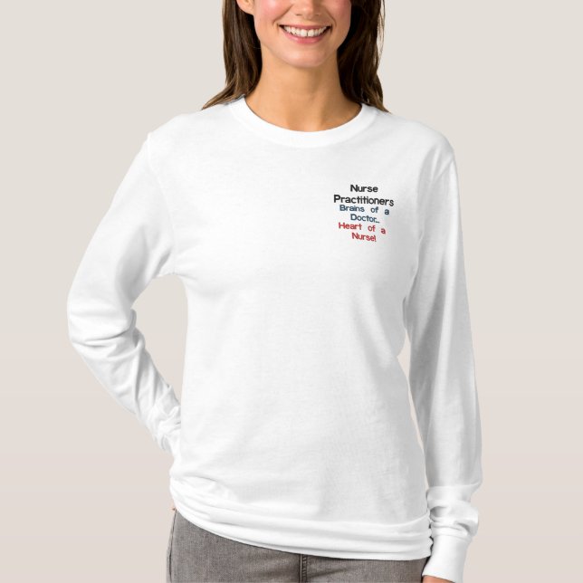 Nurse Practitioner Embroidered Long Sleeve T-Shirt (Front)