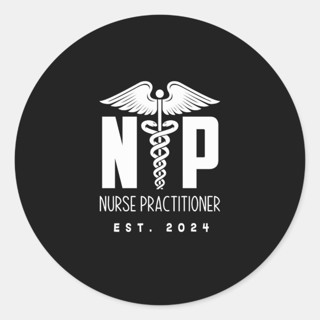 Nurse Practitioner EST 2024 Classic Round Sticker (Front)
