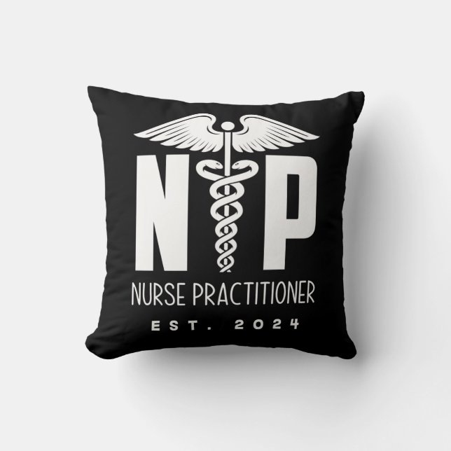Nurse Practitioner EST 2024 Throw Pillow (Front)