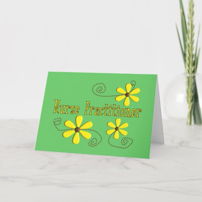 Nurse Practitioner Gifts Daisies Design Card (Front)