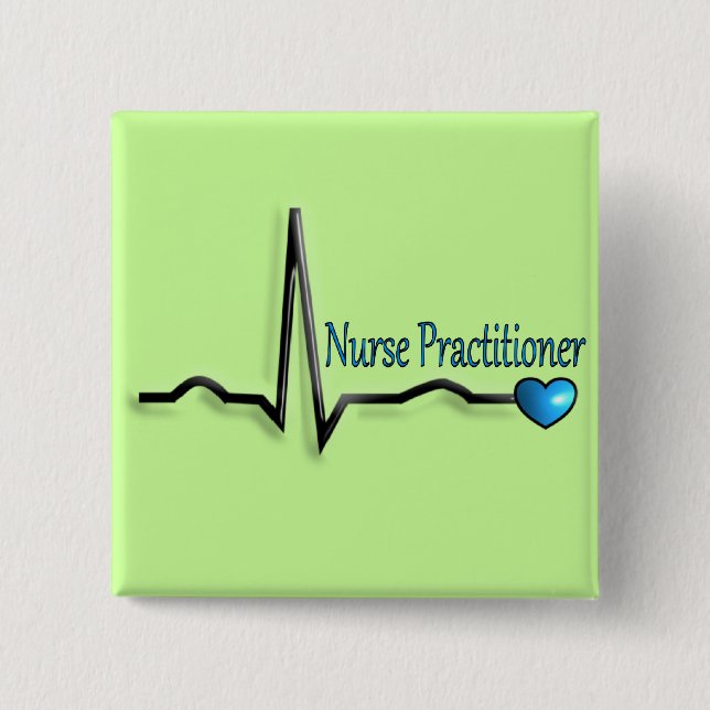 Nurse Practitioner Gifts QRS Design Pinback Button (Front)