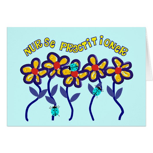Nurse Practitioner Gifts Whimsical Flowers Design (Front Horizontal)