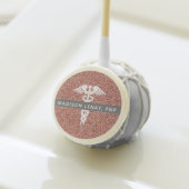 Nurse Practitioner Graduate Rose Gold Glitter Cake Pops (Front Insitu)