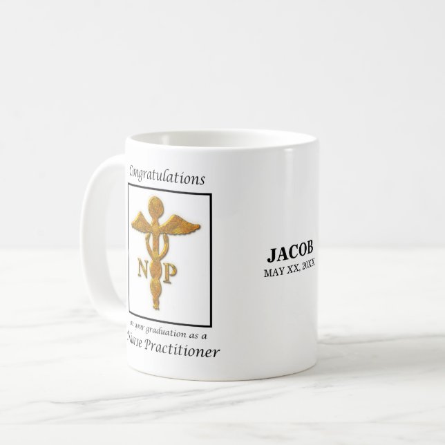 Nurse Practitioner Graduation Congratulations Coffee Mug (Front Left)
