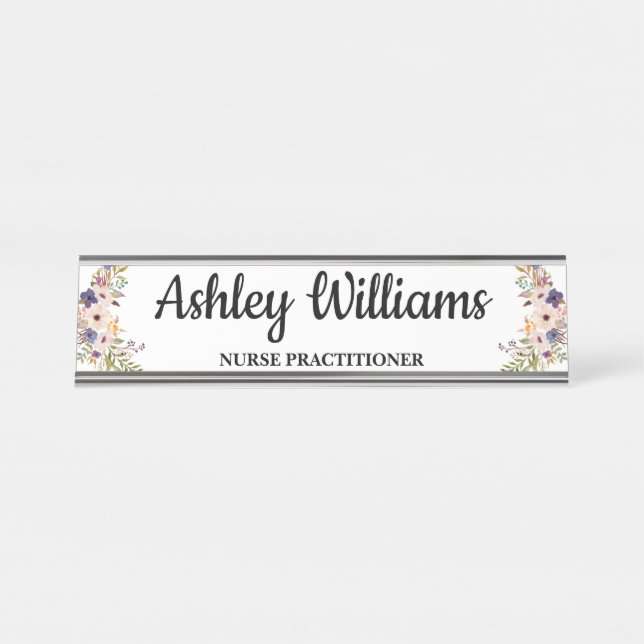 Nurse Practitioner Graduation Gift for NP Grad Desk Name Plate (Front)