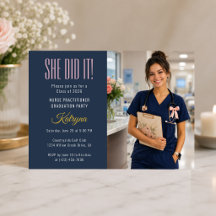 Nurse Practitioner Graduation Party Invitation