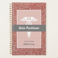 Nurse Practitioner Graduation Rose Gold Glitter