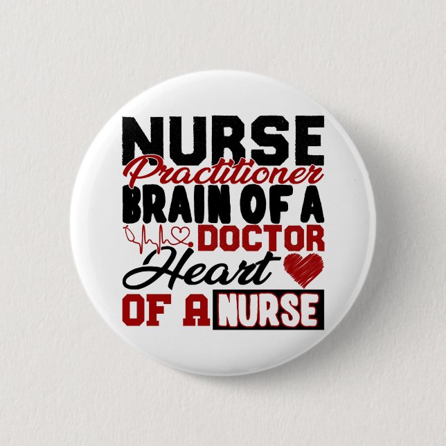 Nurse Practitioner Heart Shirt Button (Front)
