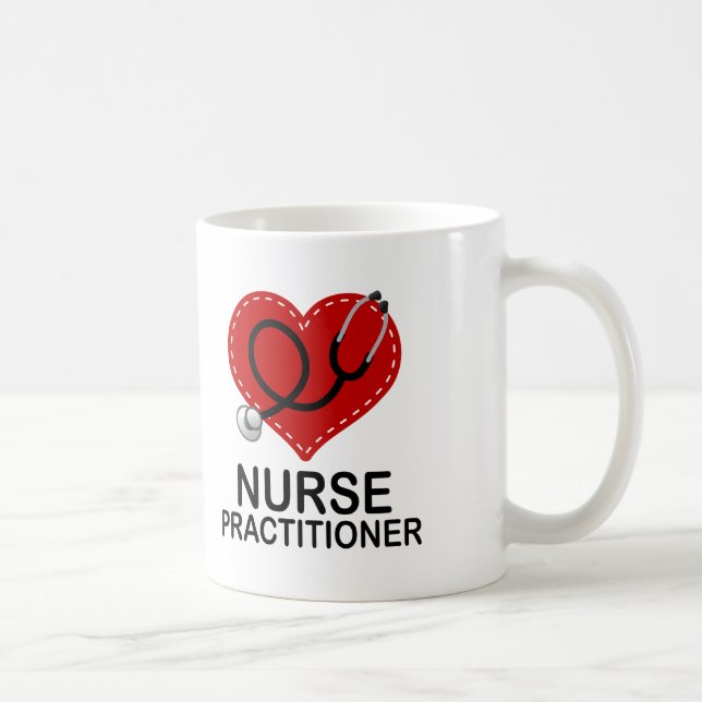 Nurse Practitioner Heart Stethoscope Coffee Mug (Right)