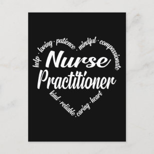 Nurse Practitioner Heart Word Cloud Holiday Postcard