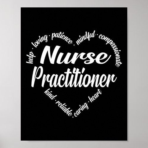 Nurse Practitioner Heart Word Cloud Poster