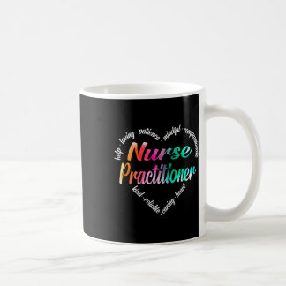 Nurse Practitioner Heart Word Cloud Watercolor Rai Coffee Mug