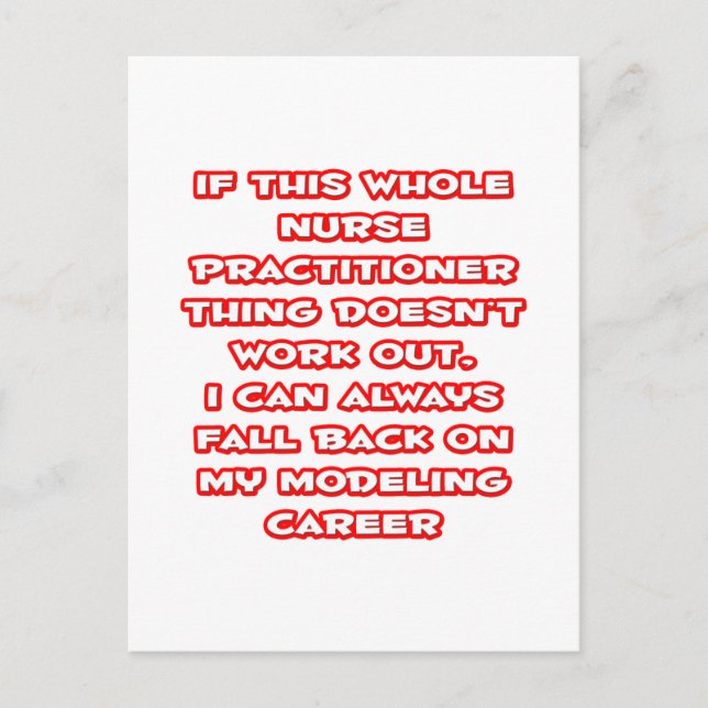Nurse Practitioner Humor ... Modeling Career Postcard (Front)