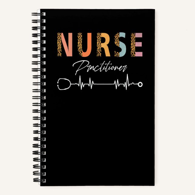 Nurse Practitioner Leopard Print Np Nursing School Notebook (Front)