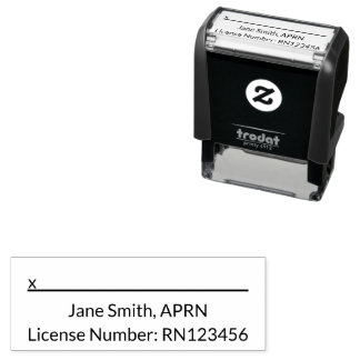 Nurse Practitioner License Number Signature Line  Self-inking Stamp