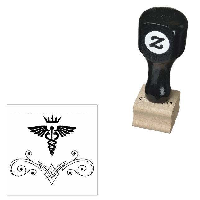 Nurse Practitioner Medical Caduceus Rubber Stamp (Stamped)