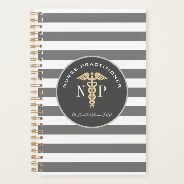 Nurse Practitioner Medical Grey Personalized Planner (Front)