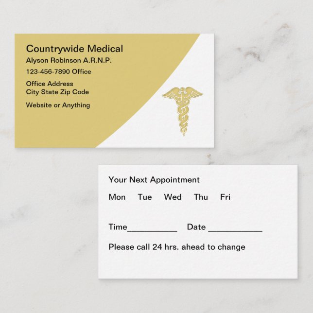Nurse Practitioner Medical Office Appointment Card (Front/Back)