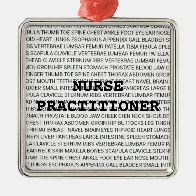 Nurse Practitioner Medical Terminology Christmas Metal Ornament (Front)