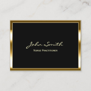 Nurse Practitioner Modern Gold Framed Business Card