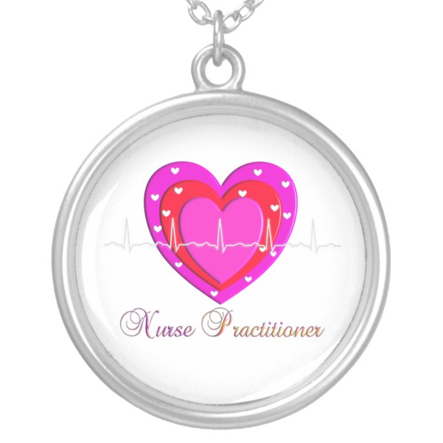 Nurse Practitioner Necklace Sterling Silver (Front)
