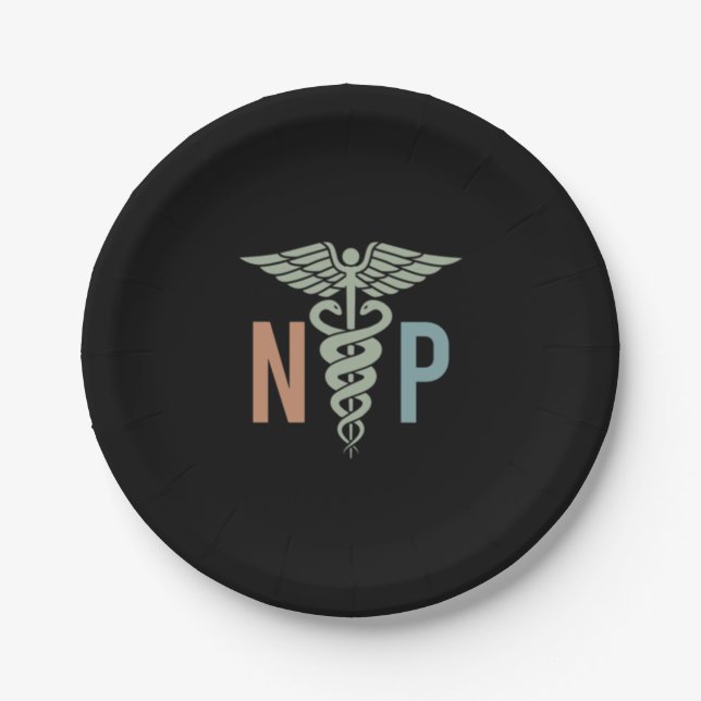 Nurse Practitioner NP Nursing School Grad   Paper Plates (Front)