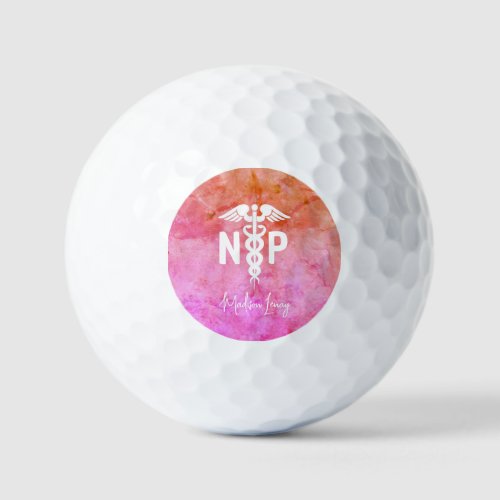 Nurse Practitioner NP Pink Medical Personalized Golf Balls