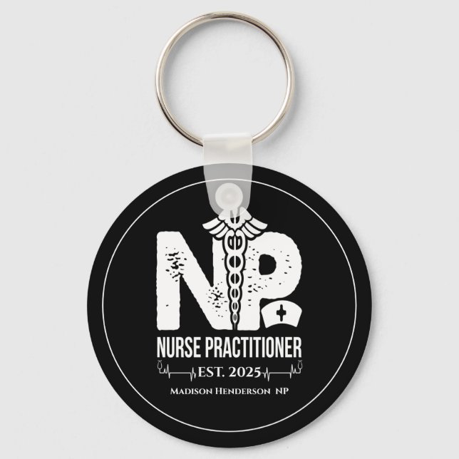  Nurse Practitioner Personalized Keychain (Front)