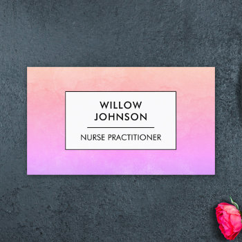 Nurse Practitioner Physician Assistant Pink Purple Business Card by BabawichDesigns at Zazzle