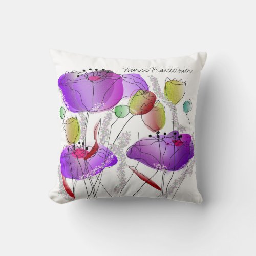 Nurse Practitioner Pillow Wildflowers