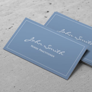 Nurse Practitioner Plain Blue Business Card