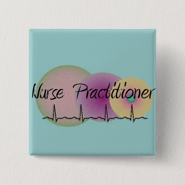 Nurse Practitioner QRS Design Pinback Button (Front)