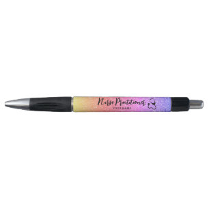 Nurse Practitioner Rainbow Glitter Personalized Pen