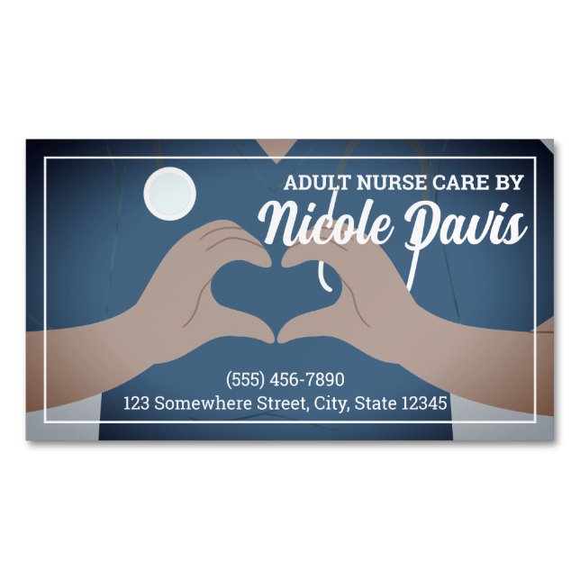 Nurse Practitioner RN Business Card Magnet (Front)