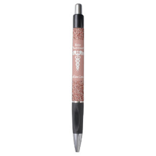 Nurse Practitioner Rose Gold Glitter Monogram Pen