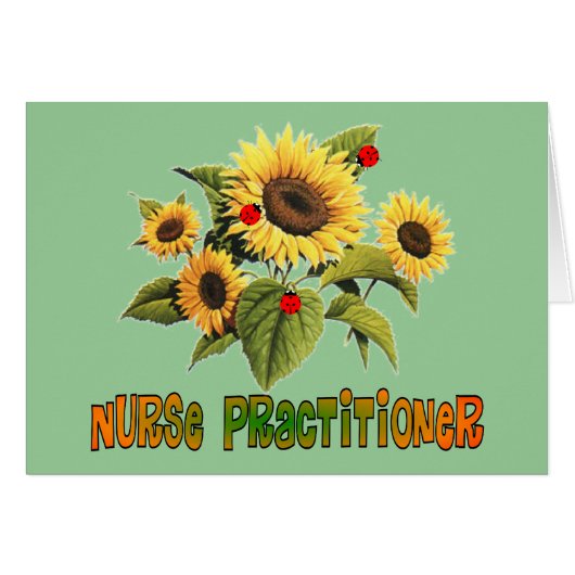 Nurse Practitioner Sunflower Design Gifts Cards (Front Horizontal)