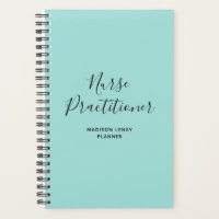 Nurse Practitioner Teal Black Script Personalized