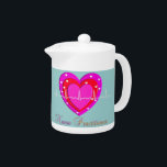 Nurse Practitioner Teapot<br><div class="desc">Nurse Practitioner Teapot, pretty little puffy pink heart design wtih cardiac rhythm. Great graduation gift for any occasion for the nurse practitoner in your life.</div>