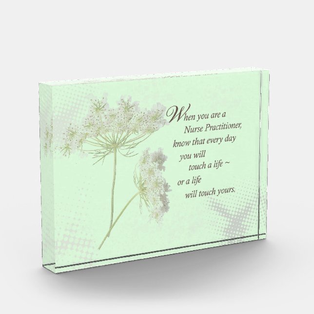 Nurse Practitioner Touch Lives Wildflower Acrylic Award (Left)