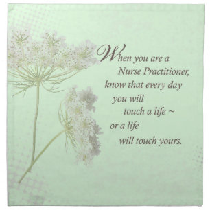 Nurse Practitioner Touch Lives Wildflower Cloth Napkin