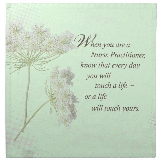 Nurse Practitioner Touch Lives Wildflower Cloth Napkin (Front)